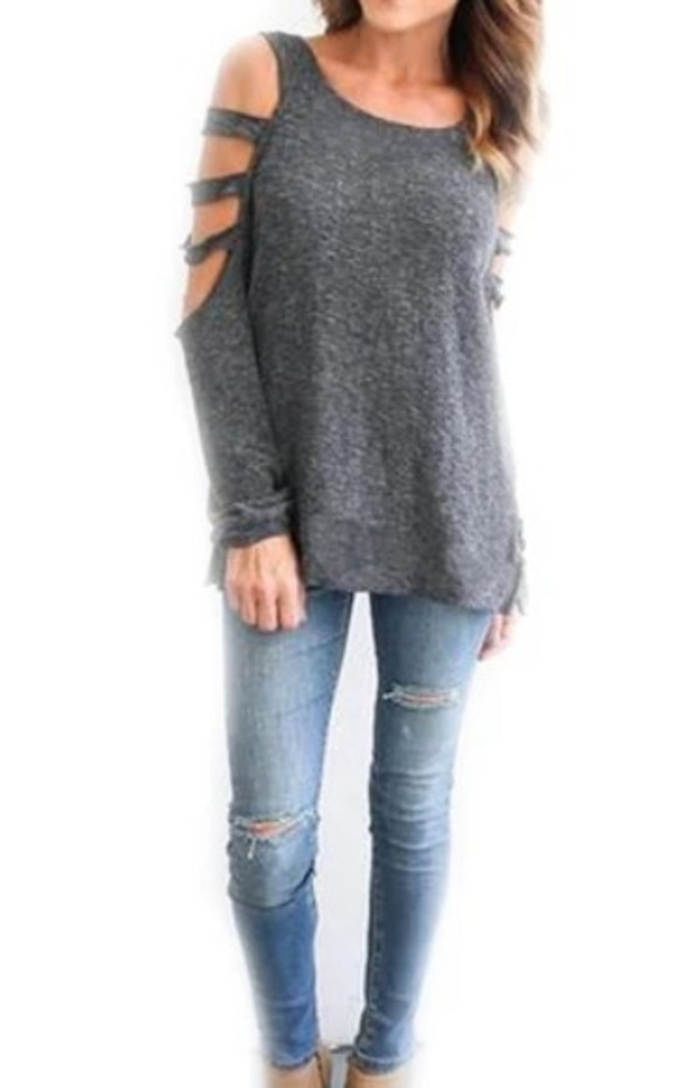 Elliot Open Shoulder Long Sleeve Top