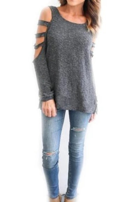 Elliot Open Shoulder Long Sleeve Top