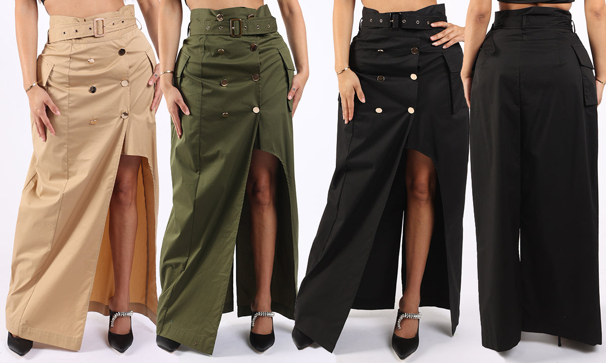 Pearl Monfried Self Belted Maxi Skirt