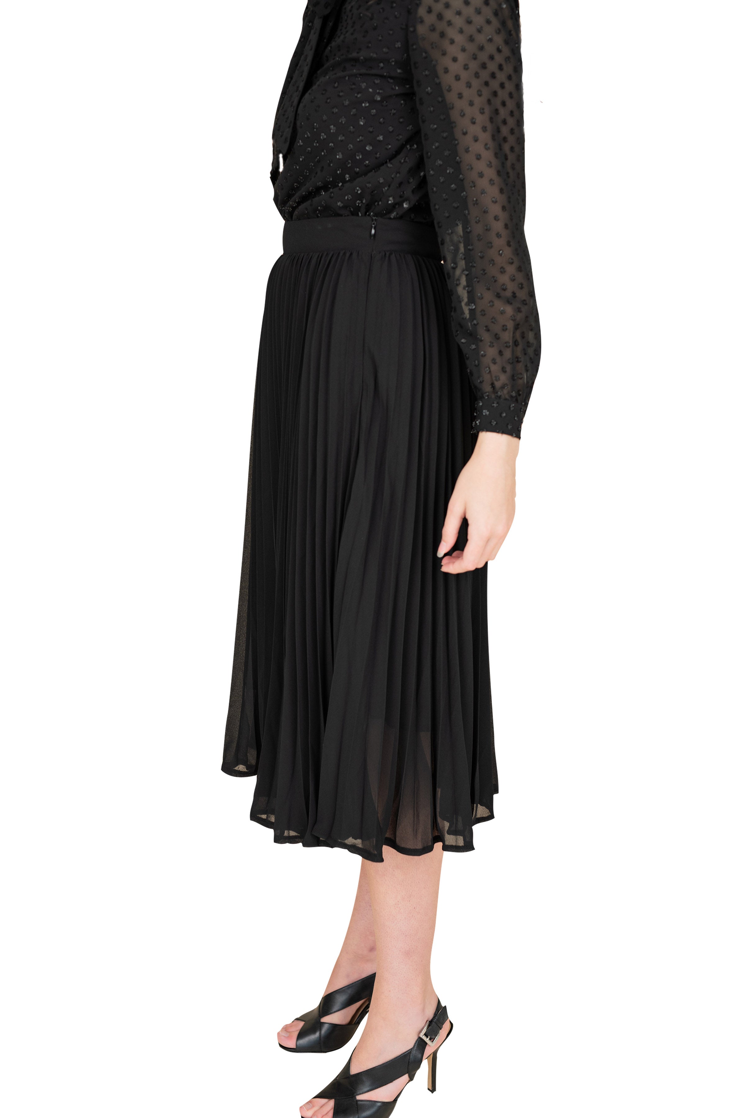 Gina Sky Chiffon Pleated Skirt