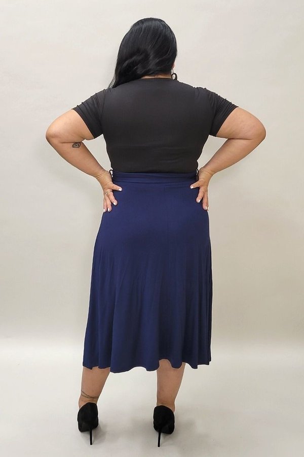 Midnight Grace Tie-Waist Midi Skirt