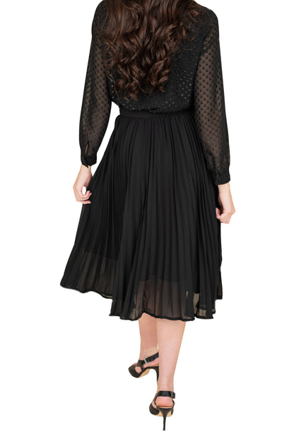 Gina Sky Chiffon Pleated Skirt