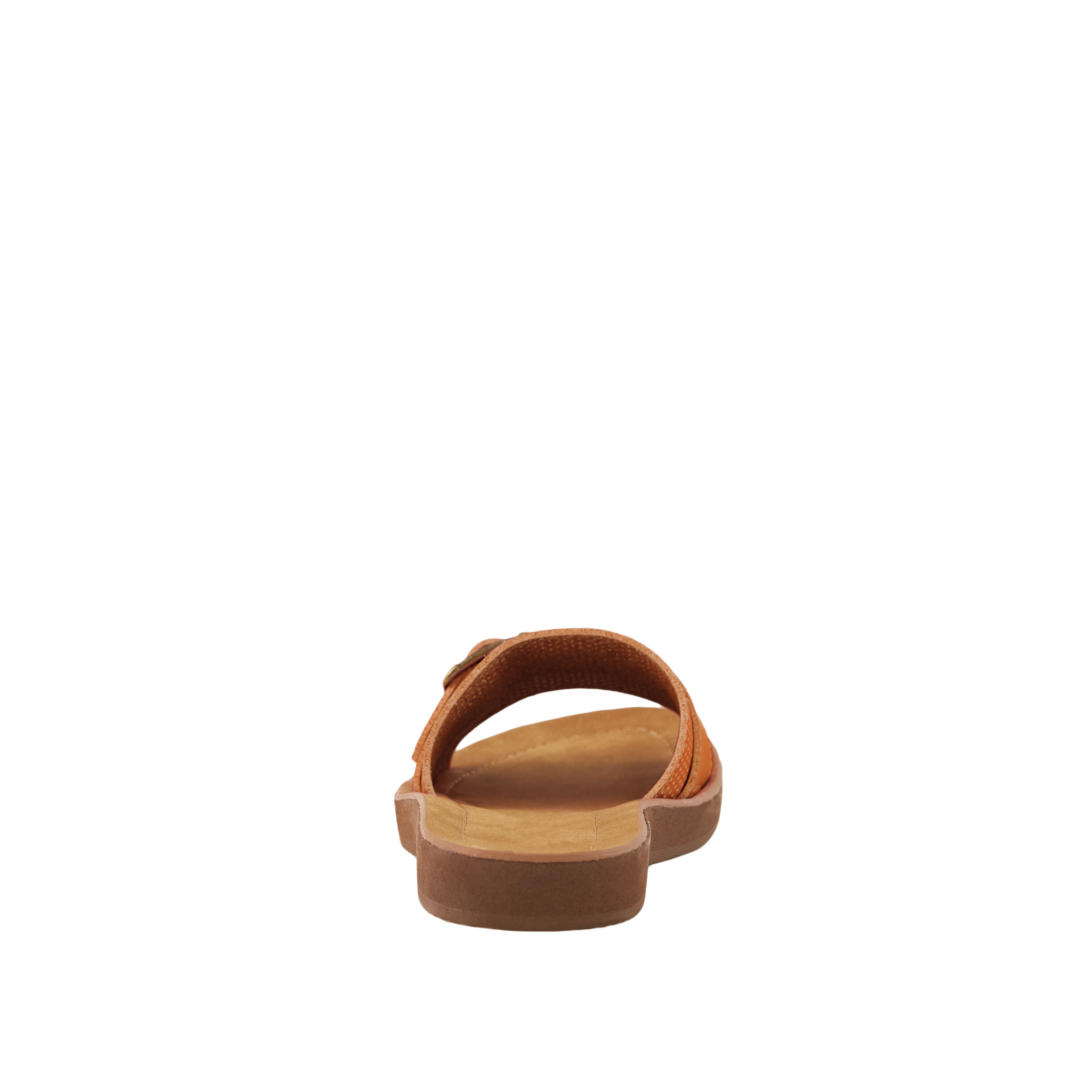 Pear Buckle Down Sandals in Tan