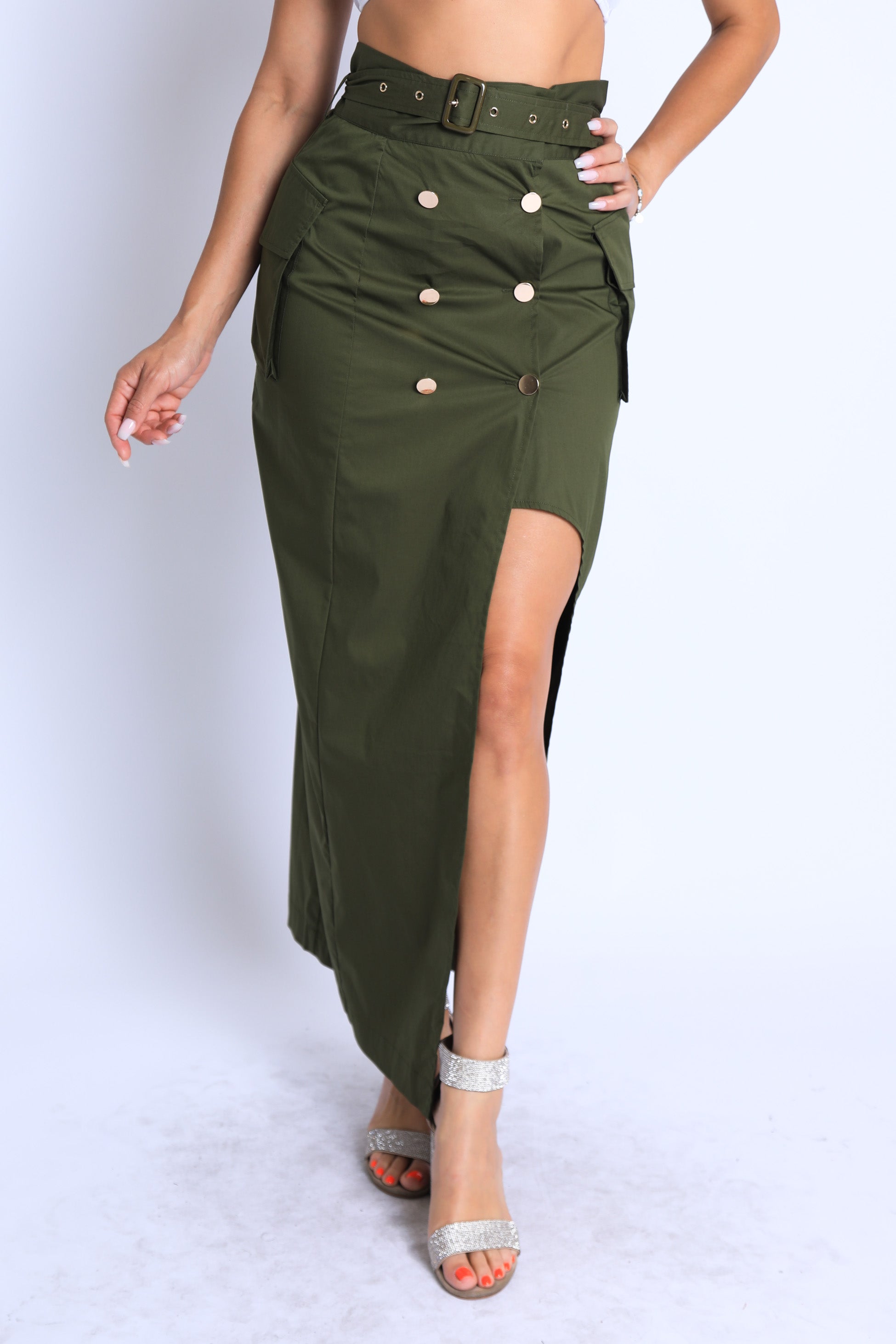 Pearl Monfried Self Belted Maxi Skirt