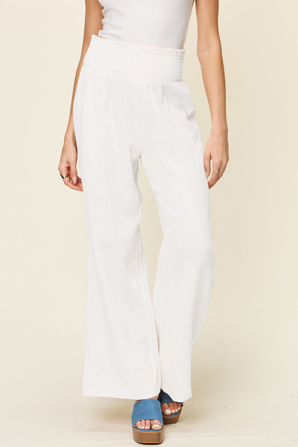 Harbor Ease Smocked Wide Leg Pants