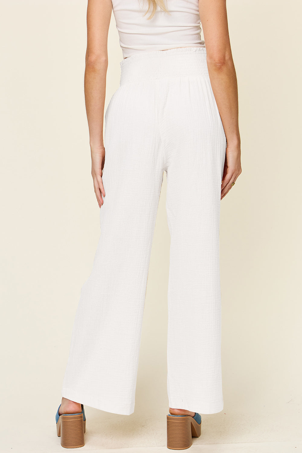 Harbor Ease Smocked Wide Leg Pants