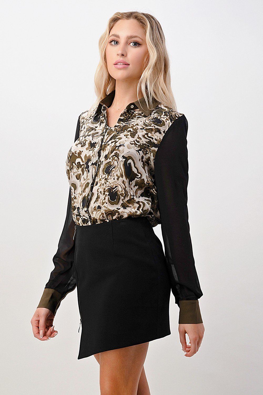 ARROW Marble Button-Up Blouse