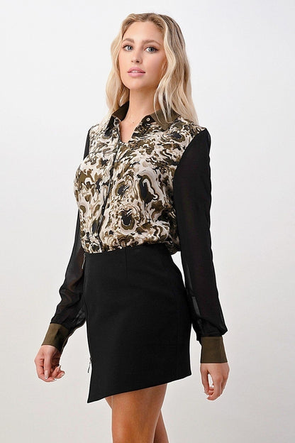 ARROW Marble Button-Up Blouse
