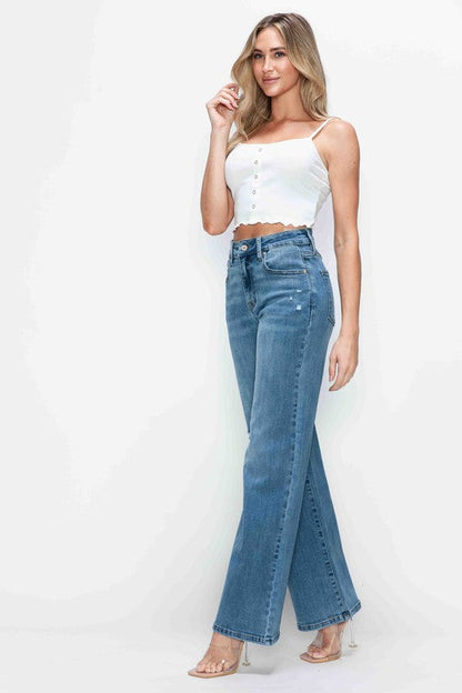 Aria High-Rise Wide Leg Jeans