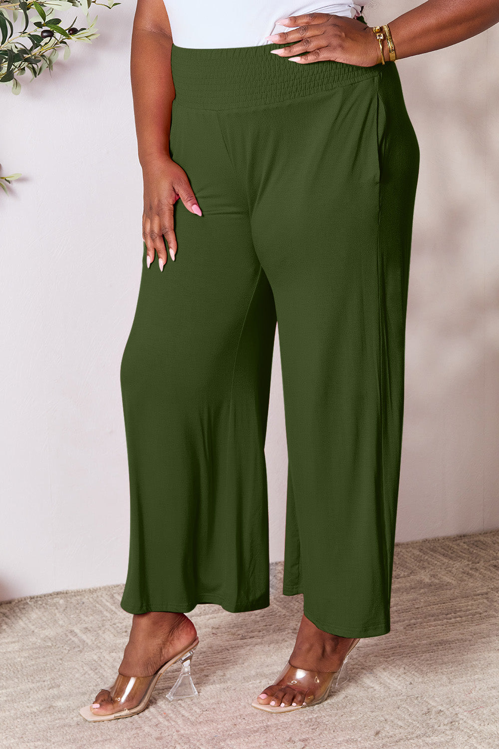 CloudSoft Smocked Waist Wide Leg Pants