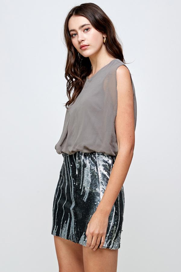 ARROW Sequin Skirt with Sleeveless Blouson Dress