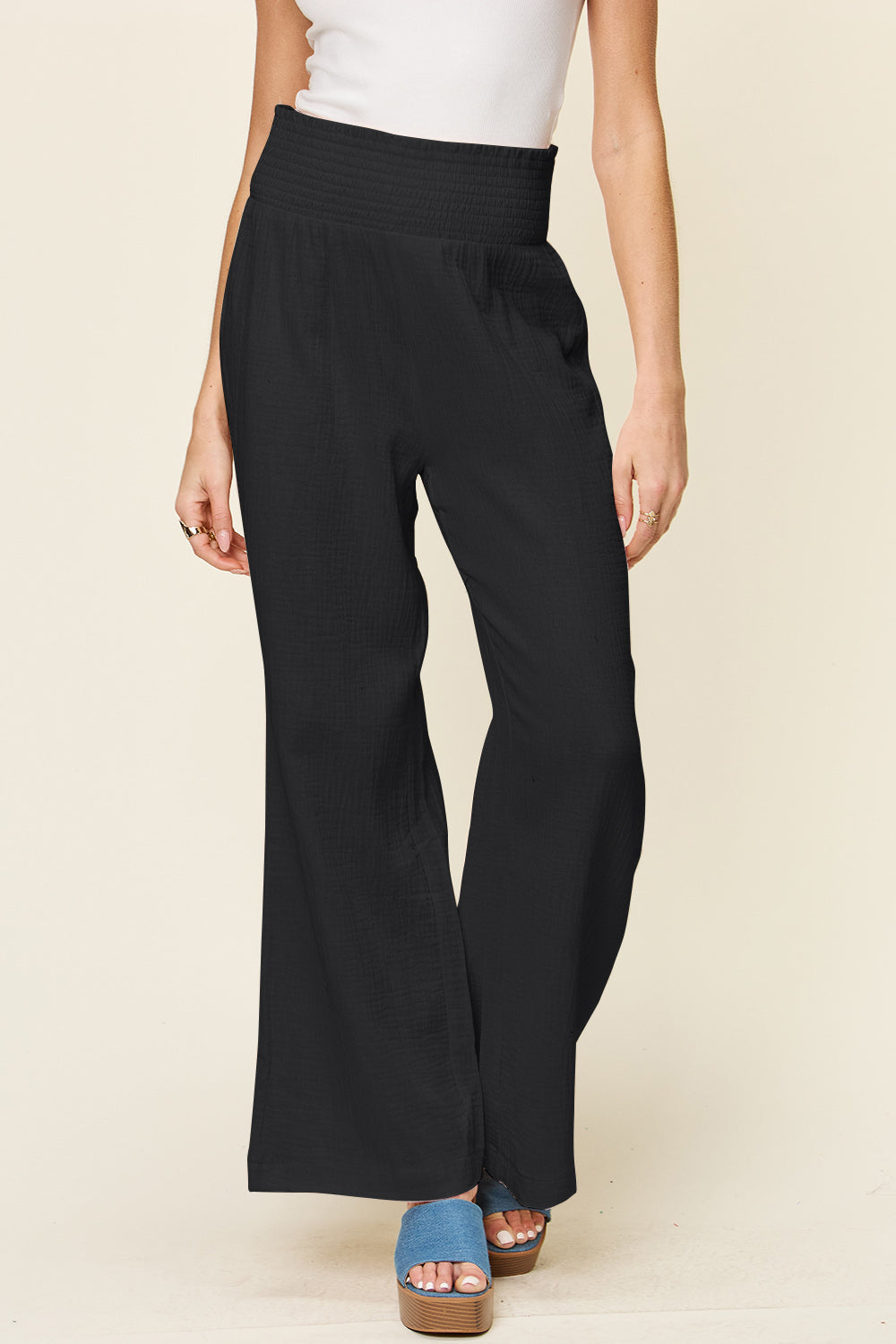 Harbor Ease Smocked Wide Leg Pants