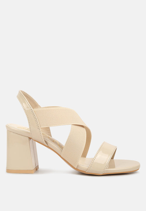 NINA Elastic Strap Block Heels