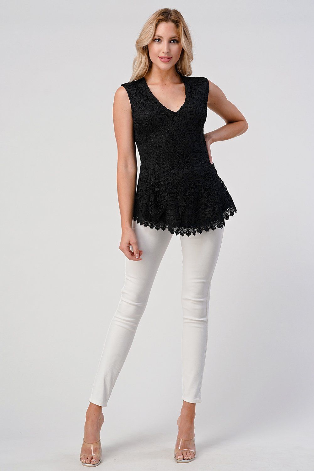 ARROW V-Neck Lace Top