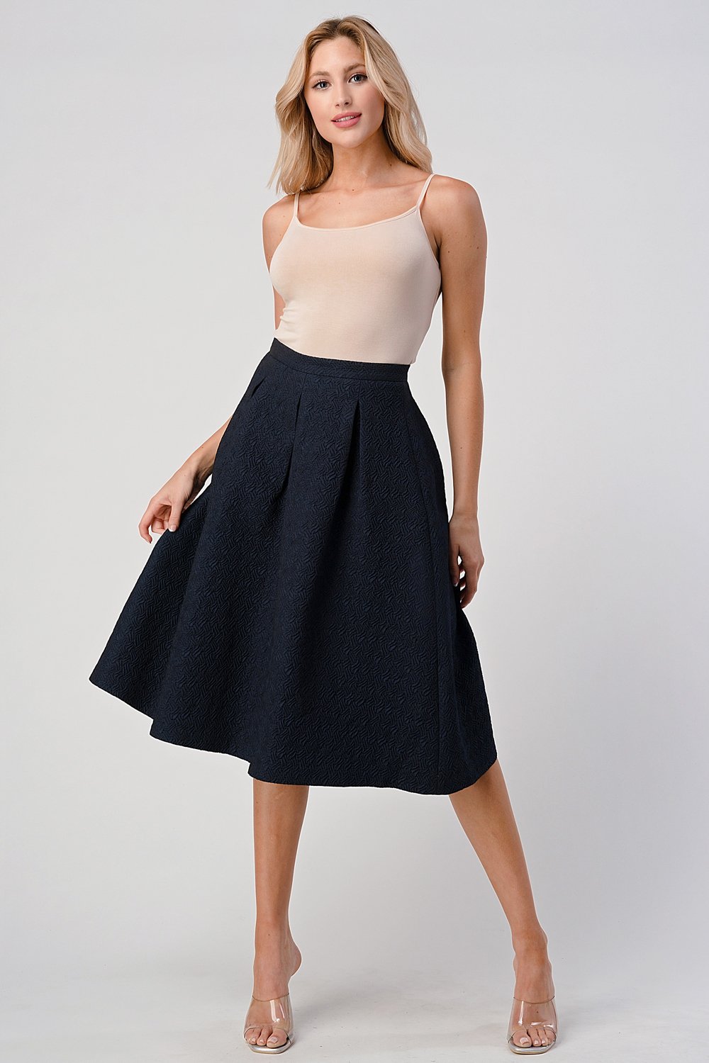 ARROW A-Line Pleated Midi Skirt