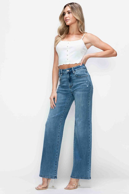 Aria High-Rise Wide Leg Jeans
