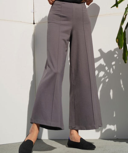 Bamboo Ponte High-Waist Wide Leg Ankle Pant
