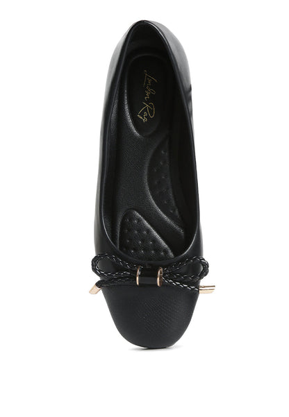 Moi Metallic Embellished Ballerina Flats