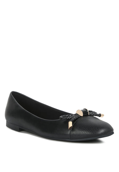 Moi Metallic Embellished Ballerina Flats