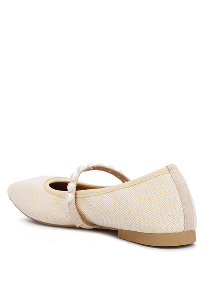 Sassie Pearl Embellished Ballerina Flats
