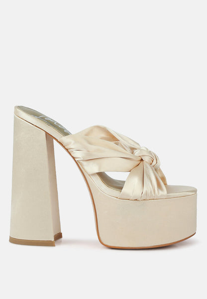Ruse Strobing Knotted Chunky Platform Heels