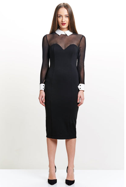 Tuxedo Illusion Sheath Dress