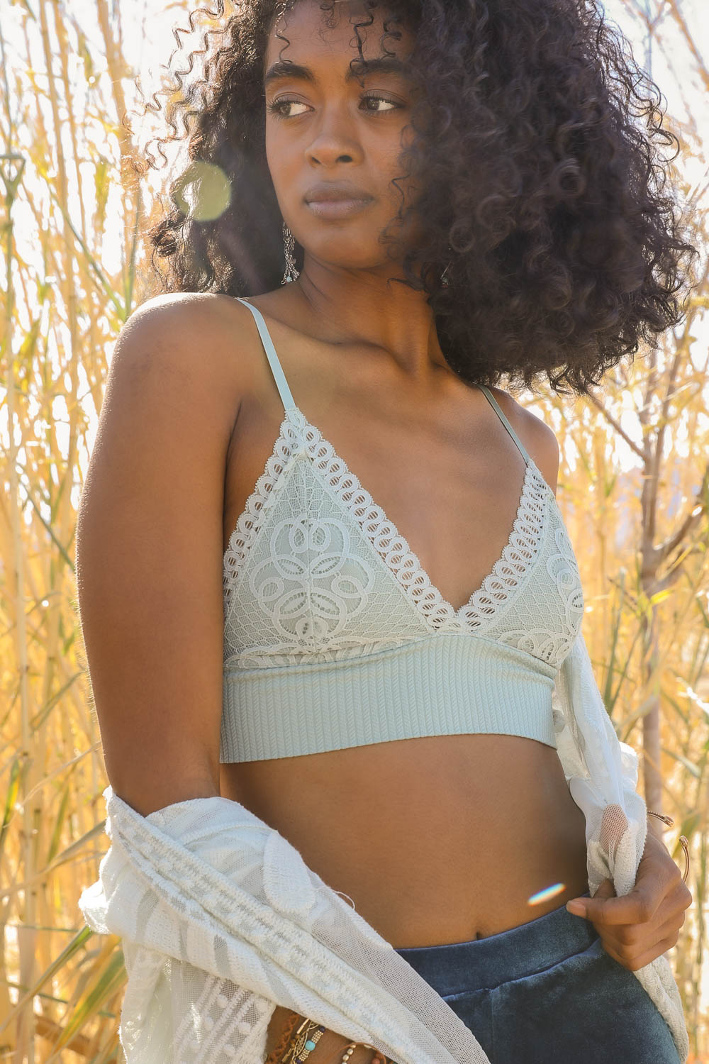 Jane Lee Stretchy Lace Brami Cami Top