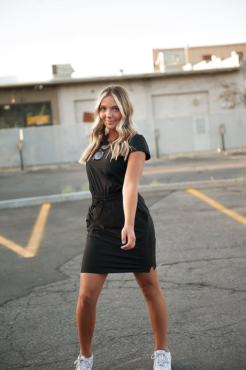 Lacy Downtown Dress in Black