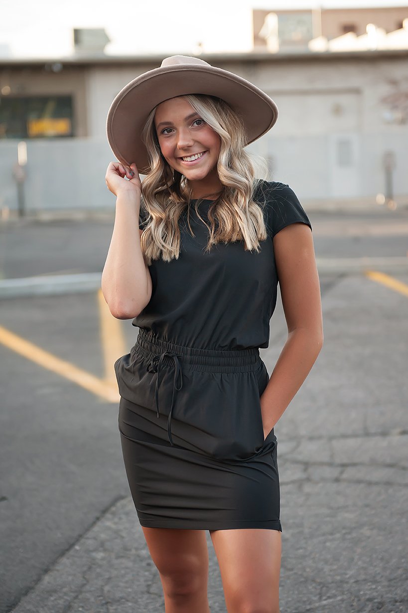 Lacy Downtown Dress in Black