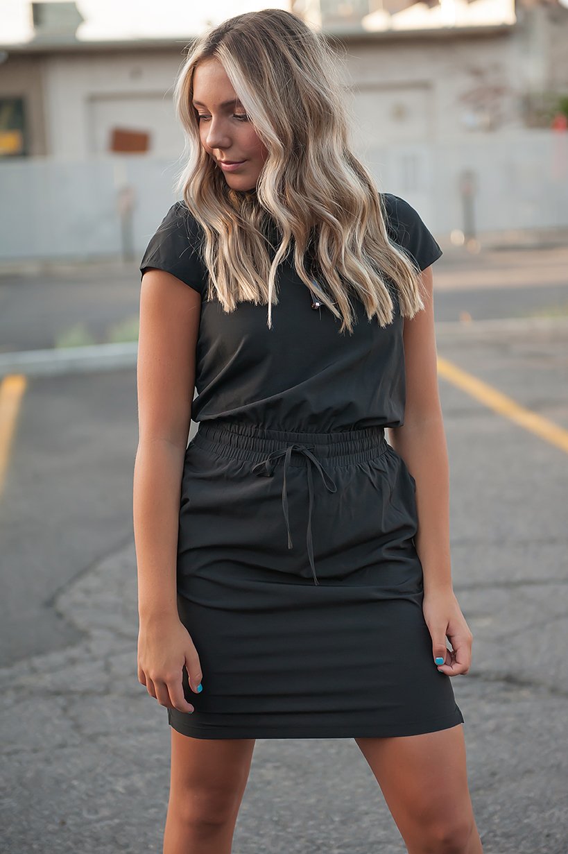 Lacy Downtown Dress in Black